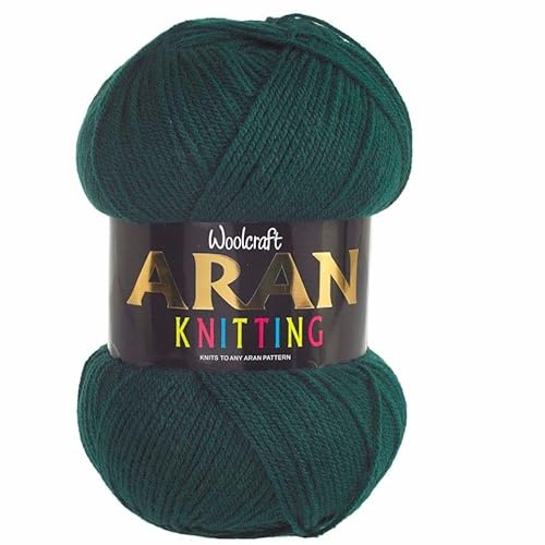 WoolCraft Aran with Wool 400g Knitting & Crochet Yarn, Great Value Acrylic with 25% Wool Yarn, Choose from 43 Shades, 800 Metres, 400g Balls, Single Ball, Bottle