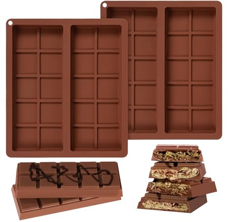 2 Stück Schokoladenform Silikon Tief, Antihaftbeschichtung Silikonform Schokolade, Tief Dubai Schokolade Form für DIY Nüsse Schokolade Backen