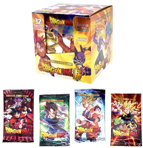 AUMXXJM Dragonball Trading Cards - 180pcs Collectable Anime Postcard Pack (32 Packs, 5 Cards/Pack)