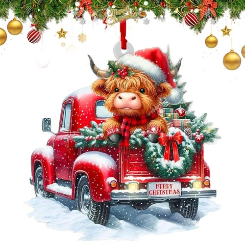 Funny Christmas Ornaments 2026, Highland Cow Christmas Ornament, Highland Cow Christmas Decoration, Cowt Ornaments for Christmas Tree, Cow Lovers Gift