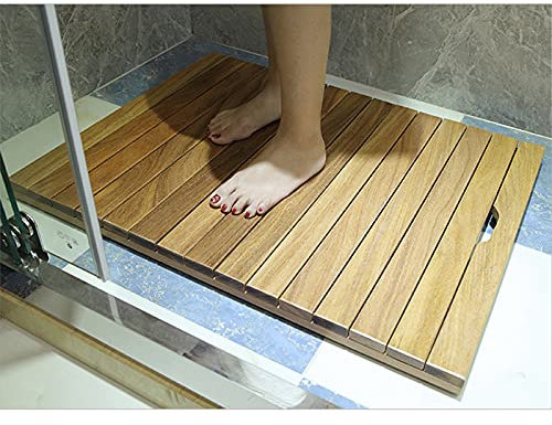 Tapis de bain antidérapant en bambou pour salle de bain Grande taille (70 x 110 cm)