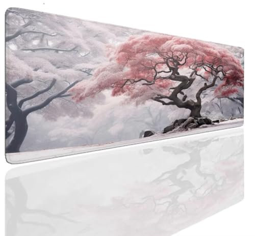 Tapis de Souris Gaming XXL 160x80x0.4cm, Tapis Souris Gamer, Tree Mouse Pad Mat Caoutchouc Antidérapante Mousepad Haute Précision et Vitesse, Sous-main Résistant, Tapis Bureau pour Claviers, PC S-1165