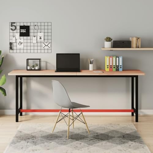 LLEZKBR Furniture Select-Werkbank 200x55x81,5 cm Massivholz Buche und Metall
