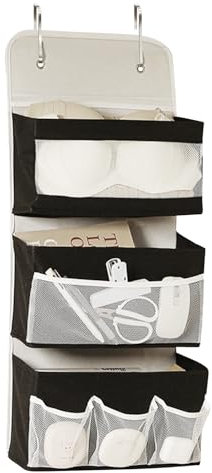 Organizador Armario Colgante, Organizador Colgante Para Baño y Puerta, OrganizadorPuerta 67,5*29,5 cm, Zapatero Tela Plegable, ZapateroPuerta Que Ahorra Espacio, EstanteriasColgantes 3 Pisos, 1 Ud