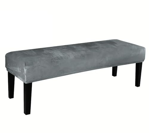 HKJGNH Samt Universal-Bezug Für Esszimmer-Bank, Dining Bench Cover Bezug für Sitzbank Holzbank Schonbezug Bezug Für Fußhocker Bank Sitzbank Hocker Husse Flurbank(Dunkelgrau)