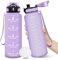 Botella Agua, 1500ML Libre de BPA, Botella Agua Gimnasio, Diseño de Cerradura a Prueba de Fugas, Botellas de Agua, Con Marca de Tiempo, Botellas de Agua Para Niños para Yoga, Camping - Morado Claro