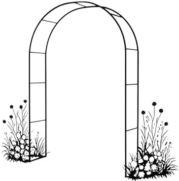 2.0 m–2,5 m hoch 0,8 m–4,0 m breit, Metall Gartenbogen, Rosenbogen Rankgitter für Kletterpflanzen,Torbogen dekoration für Hochzeiten, Zeremonien, Terrassen Schwarz, Tief:40 cm(W 400x H 250cm)