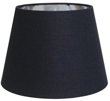 Sinta 9 Lampenschirme Modern Tapered Lampenschirm Ersatz Schwarz Gewebe Einfacher Stil Lichtschattierung Mit Sliber Futter für E27/E14 Tischleuchte/Wandleuchte