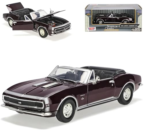 Motormax Chevrolet Chevy Camaro Ss 1967 Cabrio Burgund Rot Braun 1/24 Modellauto Modell Auto