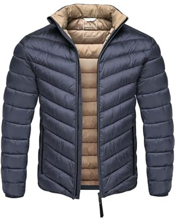 Amaci&Sons Herren gefütterte Steppjacke Outdoor Basic Übergangsjacke 9117