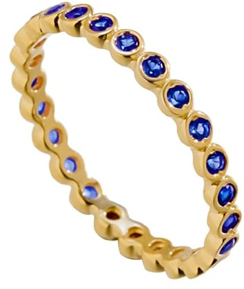 Ayoiow Trauringe Gold 750 Gelbgold, Dünn mit Saphir Verlobungsring 750 Gold, Ehering Echtgold