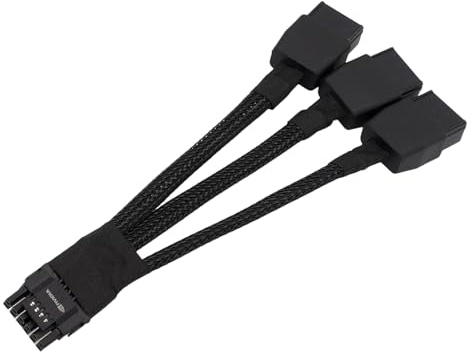 Rudiaoa Powerful 600W PCIe 3x 8Pin Female To 16Pin Graphics Card Power Cable 12VHPW For Gaming PC Builds