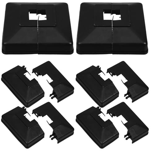 ibasenice 6pcs Plastic Rail Post Covers Split Base Skirt for 20x20mm Fence and Decking Posts Decorative Porch Column Wraps for Stair Railing and Balcony