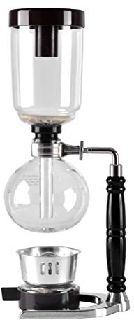 Mrisata Hand-Siphon-Kaffeemaschine, Siphon-Tisch-Glas-Topf, Glas-Technica-Vakuum-Kaffeemaschine, Filter-Set, Selbstgemachte Café-Maschine (Schwarz)