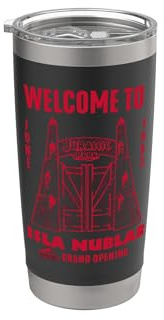 Jurassic Park 30th Anniversary Welcome to Isla Nublar Retro Vaso térmico de acero inoxidable de doble pared