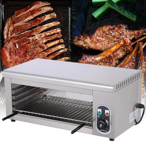 Forno Salamandra Elettrico, Griglia Da Banco Salamandra, Grill Commerciale Per Formaggi Da 2000w Con Griglia Regolabile, Broiler In Acciaio Inox 50-300℃ Per Sciogliere Formaggi, Tostare Panini