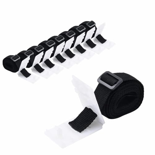 Mangloder - Cinta de fijación universal para enrollador de piscina, 8 unidades de 1,8 m, poliéster y plástico, color blanco y negro para lonas solares, piscinas, jacuzzi, jacuzzi, jacuzzi, lona de