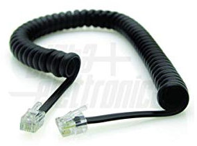 JOIN Cavo Plug Spirale TELEFONICO 5MT Ricambio per CORNETTA Colore Nero RJ9 4P4C