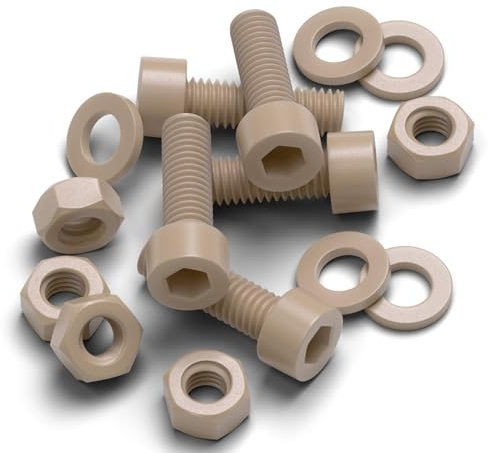 5 x PEEK-Kopfschrauben M6 x 20 mm, Bolzen und Muttern - PEEK Kunststoffbolzen und -muttern