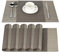 Fontic 45x30cm Set di 6 PVC Tovagliette, Tovagliette all'Americana Lavabile Non-scivolose Resistenti al Calore Tovagliette (caffè a Strisce)