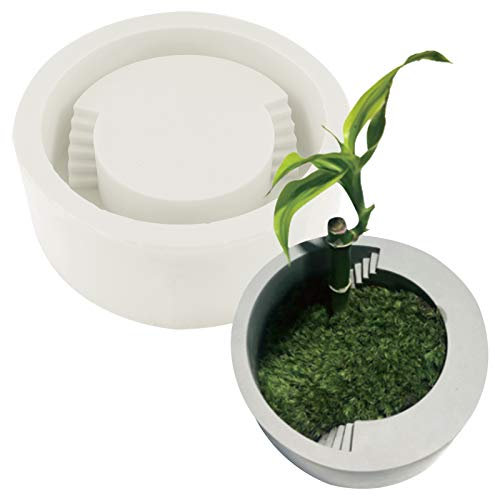Funshowcase Sukkulenten runder Blumentopf mit Stufen Silikon Epoxidharz Form Beton Ton