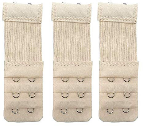 Yesmin Pack of 3 Bra Strap Extenders Extensions Elastic Extender Set 2 Hooks (Skin Colors)