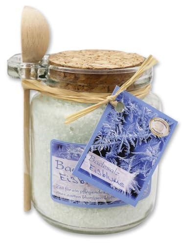 Florex Badesalz Eisblume im dekorativen Glas mit Holzlöffel 300 g
