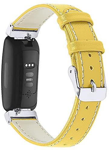 AISPORTS Compatible for Fitbit Inspire/Inspire HR Strap Leather for Women Men, Soft Slim Breathable Sport Wristband Bracelet Replacement Strap for Fitbit Inspire/Inspire HR/Ace 2 Fitness Tracker
