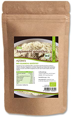 Mynatura Bio Sojamehl geröstet I Aus Sojabohnen I Soja I Vegan I Zum Backen und Kochen I Mehl-Alternative I Im Beutel (3x 1000g)