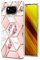 Liner Hülle für Xiaomi Poco X3 Pro/Poco X3 NFC, Marmor Ultra Dünn Glänzend Weich Silikon TPU Stoßfest Handyhülle Cover Flexibel Handytasche Schutzhülle für Xiaomi Poco X3 Pro - Pinke Blume