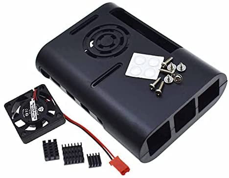 Electronic Case for Raspberry Pi 4 Model B Fan with Cooling Heatsink (Transparent+fan+heat sink)