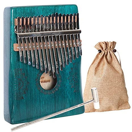 Kalimba Thumb Piano 17 Keys, Portable Mbira Finger Piano Gifts for Adults Music Instrument Thumb Pianos - 17 Keys Green