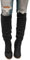 Onsoyours Stivali Donna Scarpe da Moda Autunno Inverno Scamosciato Pelle Casual Lunghi Stivali Tacchi Alti Slip On A Nero 39 EU
