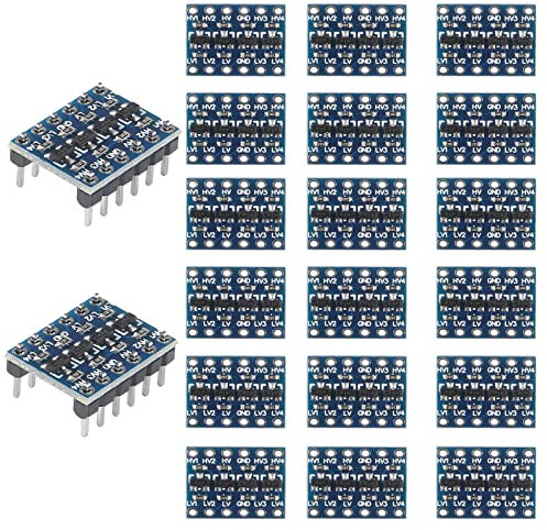 20Pcs 4 Channels I2C IIC Logic Level Converter Bi-Directional Module 3.3V to 5V Shifter Module Compatible with Arduino