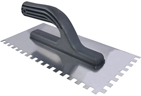 AERZETIX - C54542 - Glättekelle/kleberspachtel/zahnkelle rechteckig - mit zähnen 8x8mm - zahnglätter für fliesen - zahnspachtel - 270x125mm - stahlklinge