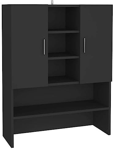 vidaXL Mobile per Lavatrice Nero 70,5x25,5x90 cm