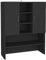 vidaXL Waschmaschinenschrank 2 Türen 9 Fächer Badmöbel Badschrank Hochschrank Badezimmerschrank Badregal Schrank Schwarz 70,5x25,5x90cm