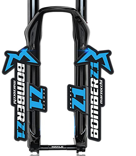 BINGYUAN Fahrradgabel Aufkleber b.o.m.b.e.r Z1 Vordere Gabel Aufkleber Fahrrad Mountainbike Auto Aufkleber Dekoration (Color : White Blue)