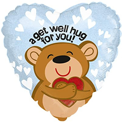 Party Factory Folienballon Herz a get well hug for you Ø 45cm, Heliumballon, Luftballon