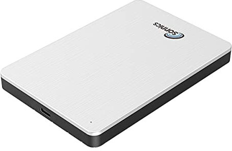 Sonnics 1TB USB 3.1 Type C Externes Portable Durs Disques pour Fenêtres PC, Mac, Smart TV, Xbox One/Série X & PS4 /PS5, Argent