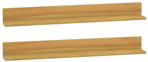 vidaXL Wandregale 2 STK. 90x10x10 cm Massivholz Teak