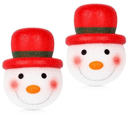 2 Stück Weihnachten Schneemann Veranda Lichtabdeckungen Gute Lichtdurchlässigkeit Lampenabdeckungen für Vorgarten, Garagen, Garten, Veranda, Lampe, Weihnachtsdekoration (rot)