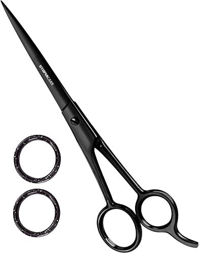 Utopia Care 7.5 inch Friseurschere aus rostfreiem Stahl - Professionelle Haar- und Bartschneideschere - Professionelle Friseurschere - Scharf, langlebig (Schwarz)