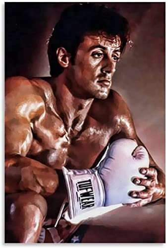 LBMED Leinwand Druck Poster Rocky Balboa Art Poster Poster für Moderne Familiendekoration Wandkunst Kunstwerk Malerei Kunstdrucke Bild 23.6x35.4(60x90cm) Kein Rahmen