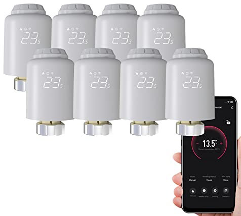 Qiumi WiFi Radiator Actuator Programmable Thermostatic Radiator Valve Support alexa googlehome Wifi Direct