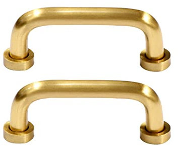 Schrankgriffe Massiver Messing Möbelgriffe Gold 35mm-320mm Lochabstand Schubladengriffe Vintage Schrank Türgriff Shabby Torgriff mit Schrauben Schranktüren und Kommodenschubladen (64mm/2.5in)