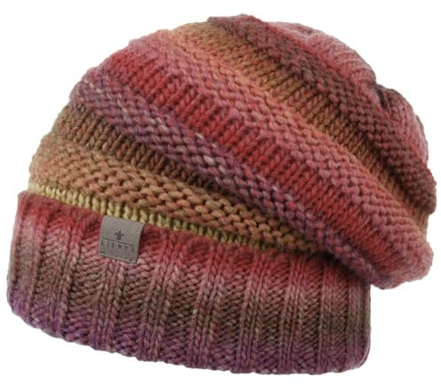 LIERYS Bernardo Oversize Strickmütze Mütze Wintermütze Umschlagmütze Long Beanie Damenmützen Oversizemütze (One Size - Bordeaux)