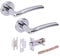 HANDLEZONE® Neemo Privacy Lever On Round Rose Door Handles, with Privacy Latch, for Bathroom, Toilet, WC Doors, 1 Set - Dual Finish Polished/Satin Chrome