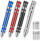 Thinp 4 Pieces Pen Screwdriver, 8 in 1 Multitool Pocket Screwdriver Mini Set Handy Tool Magnetic Portable Crossing Flathead for Repairing Hand Tool, Silver, Black, Red, Blue (Thinp-544817_1-1)