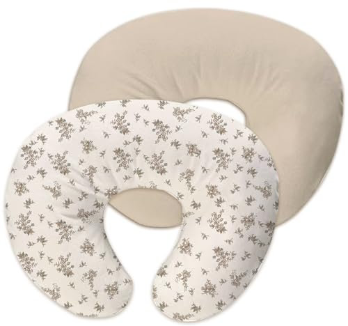 lethooly Nursing Pillow Cover,2-Pack Removable Cover for Breastfeeding Pillows,Ultra-Soft Baby Nursing Pillow, Fits Newborn Feeding Pillow 22.5in*18in Polyester(Rosebuds and Vines)…